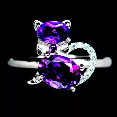 Серебряное кольцо с аметистом натуральным 000746-52 - Серебряные украшения CITRIN - Цена: - Кольца